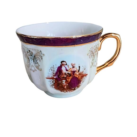 GNA Fine Porcelain Tea Cup 24k Hand Painted Victorian Iridescent Replacement - Picture 2 of 14